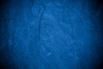 Old wall pattern texture cement blue dark abstract  blue color design are light with black gradient background.