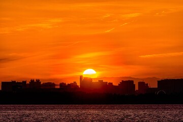 Sunset in the spring.