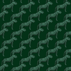 Leopard seamless pattern. Vintage wildlife animals background. © Purple_Lamp