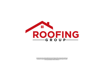 house logo design on isolated background good for roofing group business