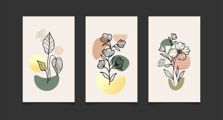 Modern boho abstract trendy background design.