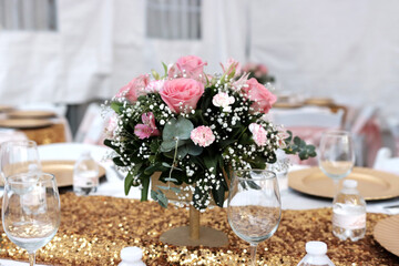 Decorated Table for the Reception; Fifteen Years Old Party
