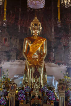 principle Buddha image of the second grade royal monastery, Wat Kalayanamit Woramahawihan, Thon buri District, Bangkok, Thailand, Since 1825