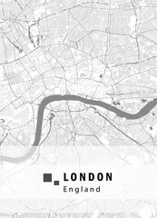 London map using gray gradient color