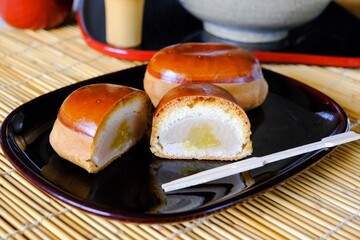饅頭と抹茶