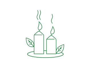 luxury spa candles icon vector illustration 