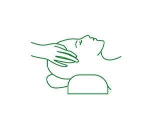 spa head massage line icon vector illustration 