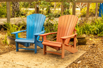 two chairs in the park