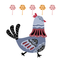 Chicken pattern design collection in doodle style For clothes patterns, cards, fabric patterns, decorations, pillows, t-shirts, mugs, digital prints, paper patterns, scrapbooks, canvas prints and more