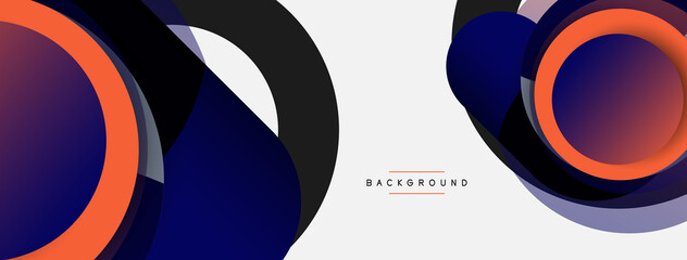 Circle and round shapes abstract background. Vector illustration for wallpaper banner background or landing page