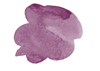 Watercolor purple Blot on white background. Colorful gradient Blot