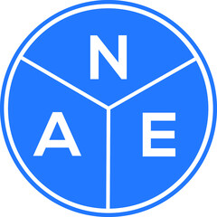 NAE letter logo design on white background. NAE  creative circle letter logo concept. NAE letter design.
