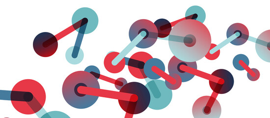 Line points connections geometric abstract background. Circles connected by lines. Trendy techno business template for wallpaper, banner, background or landing