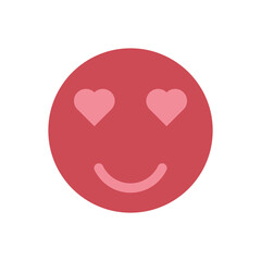 Love emoji with heart shaped eyes vector icon