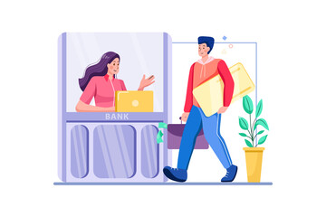 Debt payment Illustration Concept. Flat illustration isolated on white background