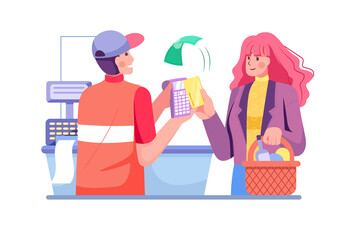 NFC Payment Illustration Concept. Flat illustration isolated on white background