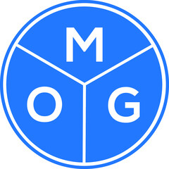 MOG letter logo design on black background. MOG  creative initials letter logo concept. MOG letter design.