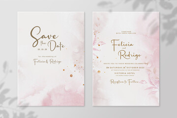 Watercolor Wedding Invitation and Save the Date