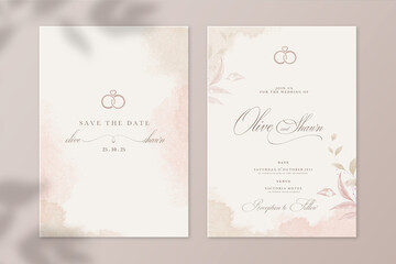 Watercolor Wedding Invitation and Save the Date