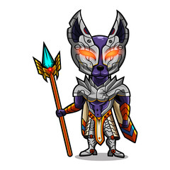 Anubis cyborg mascot logo design