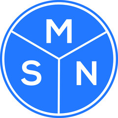 MSN letter logo design on white background. MSN  creative circle letter logo concept. MSN letter design.