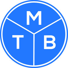 MTB letter logo design on white background. MTB  creative circle letter logo concept. MTB letter design.
