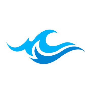 ocean wave Minimal Logo Blue Sea Wave Flat Pictogram Symbol 