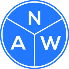 NAW letter logo design on white background. NAW  creative circle letter logo concept. NAW letter design.
