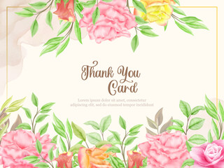 Thankyou Card Floral Vector Template