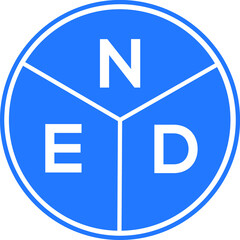 NED letter logo design on white background. NED  creative circle letter logo concept. NED letter design.
