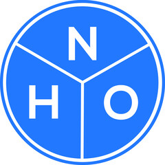 NHO letter logo design on black background. NHO  creative initials letter logo concept. NHO letter design.