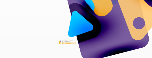 Primitive geometric shapes - line, triangle, square and circle composition. Vector geometric minimal abstract background for wallpaper, banner, background, landing page