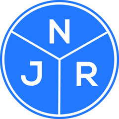 NJR letter logo design on white background. NJR  creative circle letter logo concept. NJR letter design.