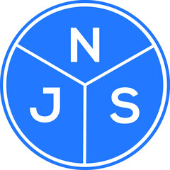 NJS letter logo design on white background. NJS creative circle letter logo concept. NJS letter design .