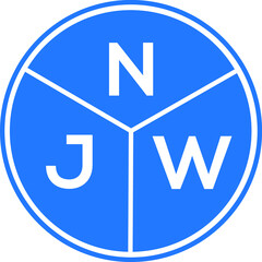 NJW letter logo design on white background. NJW  creative circle letter logo concept. NJW letter design.