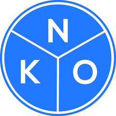 NKO letter logo design on white background. NKO  creative circle letter logo concept. NKO letter design.