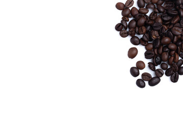 coffee beans background on white