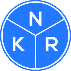 Fototapeta premium NKR letter logo design on white background. NKR creative circle letter logo concept. NKR letter design.