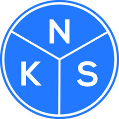 NKS letter logo design on white background. NKS  creative circle letter logo concept. NKS letter design.