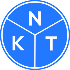 NKT letter logo design on white background. NKT  creative circle letter logo concept. NKT letter design.
