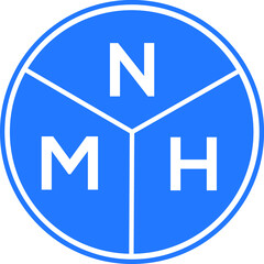 NMH letter logo design on white background. NMH  creative circle letter logo concept. NMH letter design.