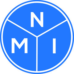 NMI letter logo design on white background. NMI  creative circle letter logo concept. NMI letter design. 