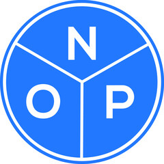 NOP letter logo design on white background. NOP  creative circle letter logo concept. NOP letter design.