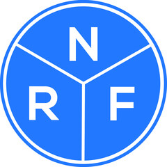 NRF letter logo design on white background. NRF  creative circle letter logo concept. NRF letter design.