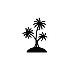 Palm, Coconut, Tree, Island, Beach Solid Line Icon Vector Illustration Logo Template. Suitable For Many Purposes.