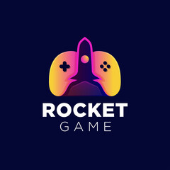 Rocket game logo with gradient style