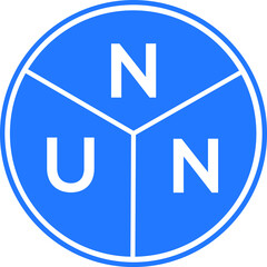 NUN letter logo design on white background. NUN  creative circle letter logo concept. NUN letter design.