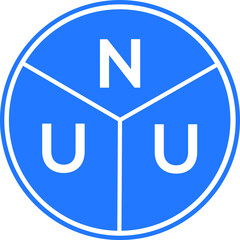 NUU letter logo design on white background. NUU  creative circle letter logo concept. NUU letter design.