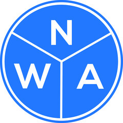 NWA letter logo design on white background. NWA  creative circle letter logo concept. NWA letter design.