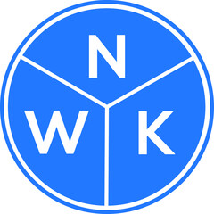NWK letter logo design on white background. NWK  creative circle letter logo concept. NWK letter design.